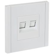 Розетка 2-м RJ11+RJ45 кат.5E FORTE&PIANO FP235 бел. IEK FP-KT20-O-1-K01