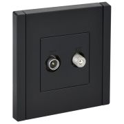 Розетка 2-м TV+SAT FORTE&PIANO FP138 черн. IEK FP-AF20-O-K02