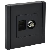 Розетка 2-м TV+RJ45 кат.6 FORTE&PIANO FP137 черн. IEK FP-AK20-2-K02