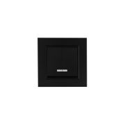 Выключатель двухклавишный с подстветкой Karea черн. Makel 56054023