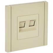 Розетка компьютерная 2-м RJ45 кат.5E FORTE&PIANO FP433 ваниль IEK FP-K20-1-K10