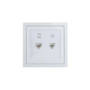 Розетка компьютер+телефон с модулем Cat 6 СП ZIMA бел. LEZARD 704-0288-144