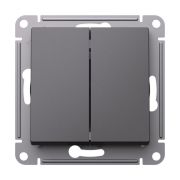 Выключатель 2-кл. AtlasDesign 10AX с самовозвратом механизм базальт SE ATN001417