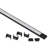 Комплект с накладным анодированным профилем 1506B 15х6мм. 2м САВ262 черн. Эра Б0062817