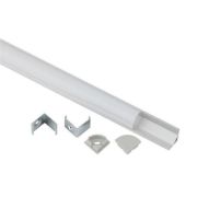 Комплект с угловым анодированным профилем 1616R-1m 16х16мм. 1м CAB280 сереб. Эра Б0062772