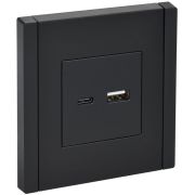 Розетка USB A+C 18Вт FORTE&PIANO FP151 черн. IEK FP-U22-018-K02