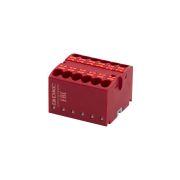 Блок распределительный зажим push-in 12 точек подключения 25кв.мм красн. DKC DTP1-012-04SPUR