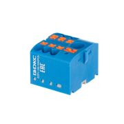 Блок распределительный зажим push-in 1 ввод 6кв.мм 6 точек подключения 25кв.мм син. DKC DTP1-106-104SPUB