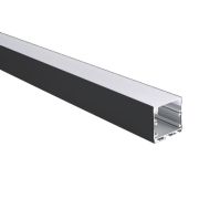Профиль накладной PAL 3535-BLACK (комплект 2м 2глухих заглушки рассеиватель матов. 4клипсы крепежных) 2м анод. Pro JazzWay 5059054