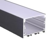 Профиль накладной PAL 5035-BLACK (комплект 2м 2глухих заглушки рассеиватель матов. 4клипсы крепежных) 2м анод. Pro JazzWay 5058972