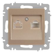 Розетка компьютерная 1-м СП Accent 6-303-04 RJ45 IP20 шампань Intro Б0063632