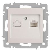Розетка компьютерная 1-м СП Accent 6-303-06 RJ45 IP20 перламутр. Intro Б0063636