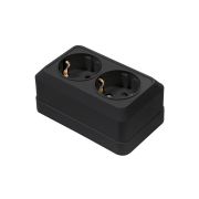 Розетка 2-м BOLLETO с заземл. накладная черн. 7128B IN HOME 4690612061061