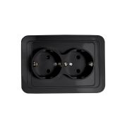 Розетка 2-м CLASSICO с заземл. 2128B черн. IN HOME 4690612061122