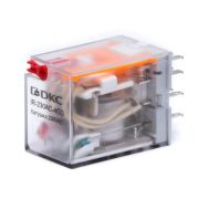 Реле миниатюрное промышленное общего назначения 4CO ком. ток 6А AgSnO2 напряжение 24В AC опция: тест-кнопка+светодиод DKC IR-24AC-4CO-D