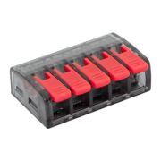 Клемма строительно-монтажная СМК 221-615 5-проводная 0.5-4.0(6)кв.мм с рычагом (уп.25шт) PROxima EKF plc-smk-221-615