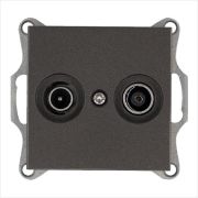 Розетка телевизионная оконечная TV + FM 2-м Ф9.5мм механизм мокко Jasmart G6204Z