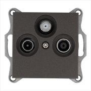 Розетка телевизионная оконечная TV + FM + SAT 3-м Ф9.5мм механизм мокко Jasmart G6206Z