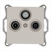 Розетка телевизионная оконечная TV + FM + SAT 3-м Ф9.5мм механизм тауп Jasmart G6206T