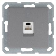 Розетка телефонная 1-м RJ11 механизм алюм. JasmartG6101S