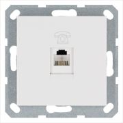 Розетка телефонная 1-м RJ11 механизм бел. глянцевый JasmartG6101W