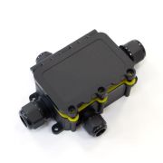 Коробка распределительная ОП 131х95х37 4-вводная IP68 ПА66 40А 450В d3.5-12мм с откидной крышкой черн. Промрукав PR08.13153