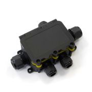 Коробка распределительная ОП 131х95х37 5-вводная IP68 ПА66 40А 450В d3.5-12мм с откидной крышкой черн. Промрукав PR08.13154