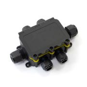 Коробка распределительная ОП 131х95х37 6-вводная IP68 ПА66 40А 450В d3.5-12мм с откидной крышкой черн. Промрукав PR08.13155