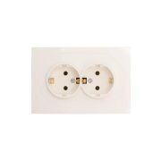 Розетка 2-м СП OSEN с заземл. ПБТ механизм сл. кость LEZARD 743-9000-127B