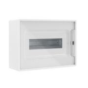 Щиток настенный 12мод. IP41 с прозр. дверцей с 2 шинами PEN на 8+6 отверст. бел. DKC F12W1WT