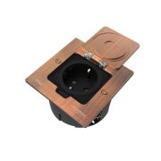 Лючок MultiDesk MDK21 с розеткой 2P+E 16А 250В IP44 с монтажной коробкой для стены фальшпола стола медь SE MDK21102CA