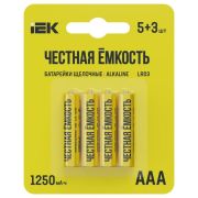 Элемент питания алкалиновый LR03/AAA ПРОМО (блист.5+3шт) IEK ABT-LR03-OP-L05-03