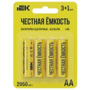 Элемент питания алкалиновый LR6/AA ПРОМО (блист.4шт) IEK ABT-LR06-OP-L04A