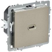 Розетка СП BRITE USB C 65Вт высокоскор. заряд. РЮ12-1-БрШ шампань IEK BR-U13-065-K37