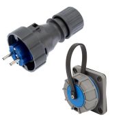 Набор розетка настенная фланцевая + вилка 16А IP68 Rexant 111-013-124