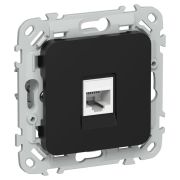 Розетка компьютерная СП FLITE РК6-1-0-ФлЧ RJ45 кат.6 UTP механизм черн. IEK FI-K12-2-K02