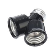 Разветвитель цокольный E27-2хE27 черн. Rexant 11-8860