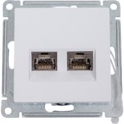 Розетка компьютерная 2-м AtlasDesign RJ45 кат.6A механизм бел. SE ATN000188