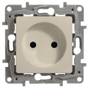 Розетка 1-м СП Etika 16А IP31 250В 2P без заземл. защ. шторки немецк. стандарт винтов. клеммы механизм сл. кость IEK 672334