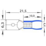 Клемма плоская изол. (штекер) (VM 2-250) REXANT 08-0333