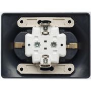 Розетка 2-м Glossa 16А с заземл. в сборе шоколад SE GSL000824