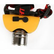 Фонарь аккумуляторный налобный E157 CREE 3Вт фокус 2 режима 220В пластик. желт. (бокс) Ultraflash 12351