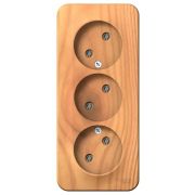 Розетка 3-м ОП Blanca 16А IP20 250В без заземл. без защ. шторок с изолир. пластиной ясень SE BLNRA000315