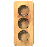 Розетка 3-м ОП Blanca 16А IP20 250В с заземл. защ. шторки с изолир. пластиной ясень SE BLNRA011315