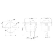 Выключатель клавишный круглый 250В 3А (2с) ON-OFF Micro RWB-105 SC-214 красн. Rexant 36-2511