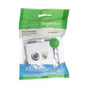 Розетка компьютерная + телевизионная 2-м СП AtlasDesign RJ45 кат.5E + TV механизм алюм. SE ATN000389