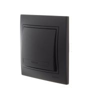 Выключатель 1-кл. 1п СП Mira 10А IP20 со вставкой черн. бархат LEZARD 701-4242-100