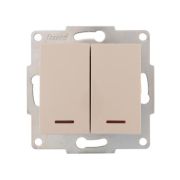 Выключатель 2-кл. 1п СП Karina 10А IP20 с подсветкой механизм крем. LEZARD 707-0388-112