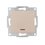 Выключатель 1-кл. 1п СП Karina 10А IP20 с подсветкой механизм крем. LEZARD 707-0388-111