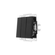 Выключатель 3-кл. СП Vesna механизм черн. бархат LEZARD 742-4288-109